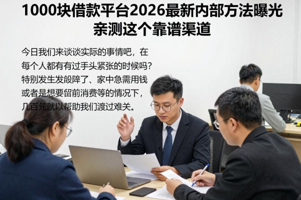 1000块借款平台2026最新内部方法曝光,亲测这几个靠谱渠道!