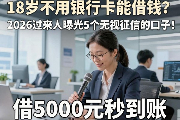 18岁不用银行卡能借钱？2026过来人曝光5个无视征信的口子，借5000元秒到账！