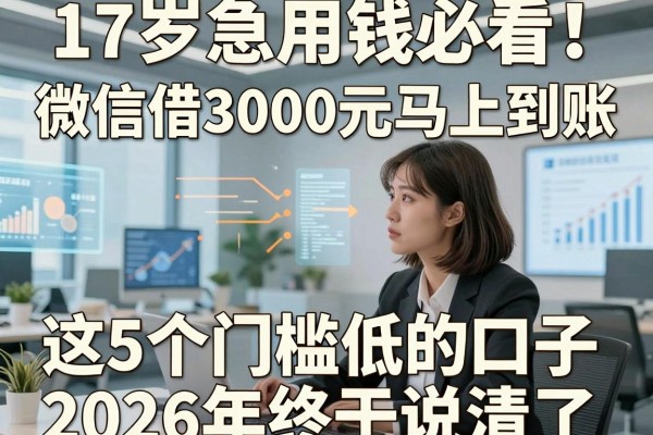 17岁急用钱必看!微信借3000元马上到账,这5个门槛低的口子2026年终于说清了