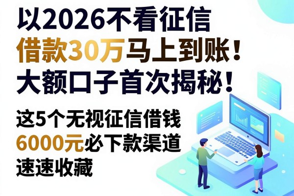 2026不看征信借款30万马上到账!大额口子首次揭秘,这5个无视征信借钱6000元必下款渠道速速收藏