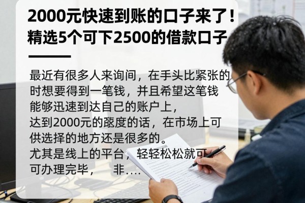 2000元快速到账的口子来了!精选5个可下2500的借款口子,值得试试