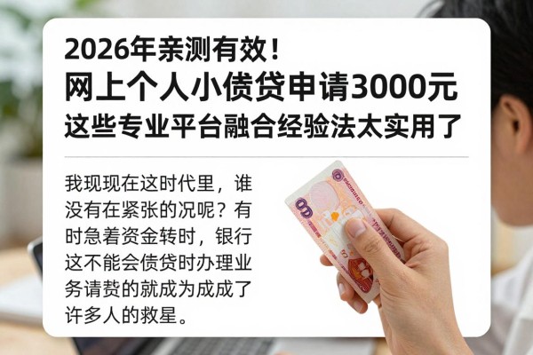 2026年亲测有效！网上个人小额贷款申请3000元，这些专业平台融合经验法太实用了