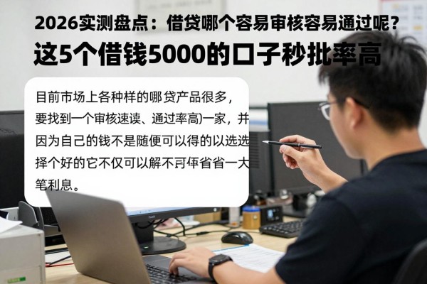 2026实测盘点:借贷哪个容易审核容易通过呢?这5个借钱5000的口子秒批率高