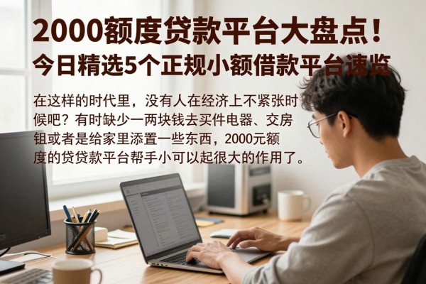 2000额度贷款平台大盘点!今日精选5个正规小额借款平台速览