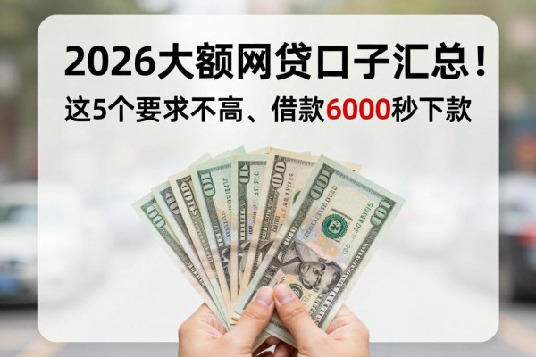 2026大额网贷口子汇总!这5个要求不高、借款6000秒下款