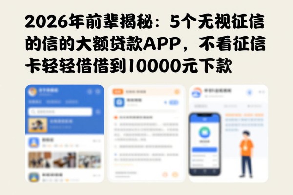 2026年前辈揭秘：5个无视征信的大额贷款APP，不看征信卡轻松借到10000元必下款！
