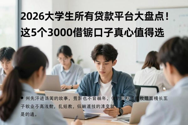 2026大学生所有贷款平台大盘点!这5个3000借款口子真心值得选