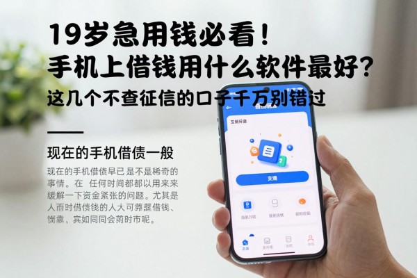 19岁急用钱必看！手机上借钱用什么软件最好？这几个不查征信的口子千万别错过