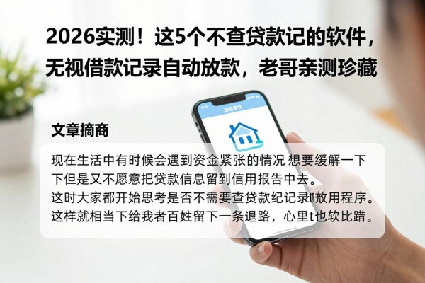 2026实测!这5个不查贷款记录的软件,无视借款记录自动放款,老哥亲测珍藏