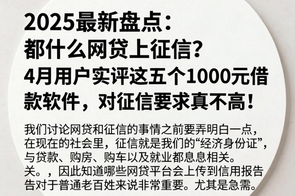 2025最新盘点:都什么网贷上征信?4月用户实评这五个1000元借款软件,对征信要求真不高!