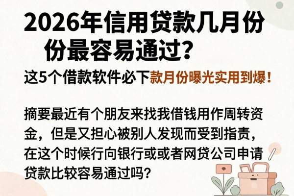 2026年信用贷款几月份最容易通过？这5个借款软件必下款月份曝光，实用到爆！