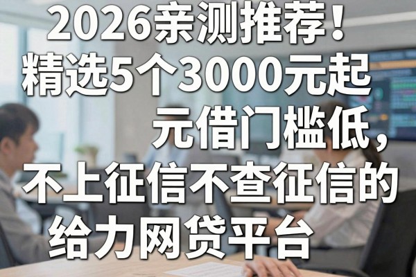 2026亲测推荐！精选5个3000元起借门槛低、不上征信不查征信的给力网贷平台