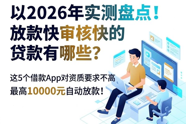 2026年实测盘点!放款快审核快的贷款有哪些?这5个借款App对资质要求不高,最高10000元自动放款!
