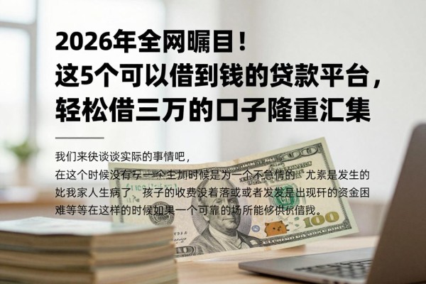 2026年全网瞩目!这5个可以借到钱的贷款平台,轻松借三万的口子隆重汇集