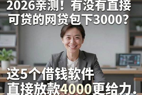 2026亲测！有没有直接可贷的网贷包下3000？这5个借钱软件直接放款4000更给力