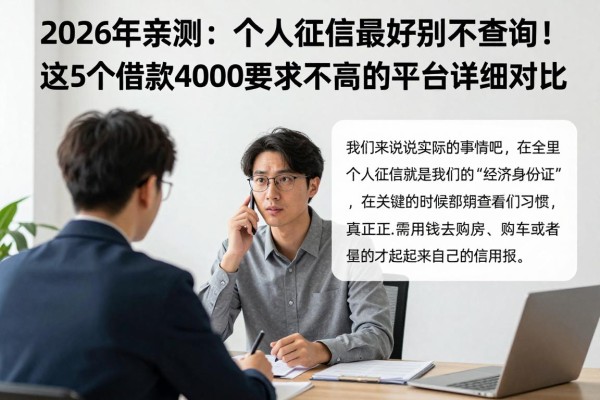 2026年亲测：个人征信最好别不查询！这5个借款4000要求不高的平台详细对比