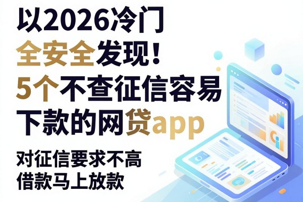 2026冷门安全发现!5个不查征信容易下款的网贷app,对征信要求不高借款马上放款