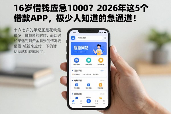 16岁借钱应急1000?2026年这5个借款APP,极少人知道的应急通道!