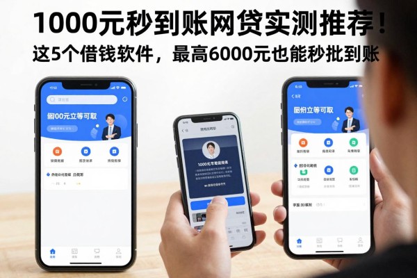 1000元秒到账网贷实测推荐！这5个借钱软件，最高6000元也能秒批到账！