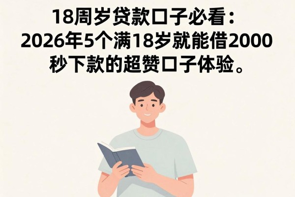 18周岁贷款口子必看：2026年5个满18岁就能借2000、秒下款的超赞口子体验