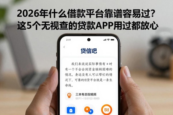 2026年什么借款平台靠谱容易过？这5个无视查的贷款APP用过都放心