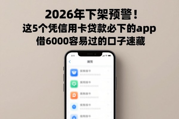 2026年下架预警！这5个凭信用卡贷款必下的app，借6000容易过的口子速藏