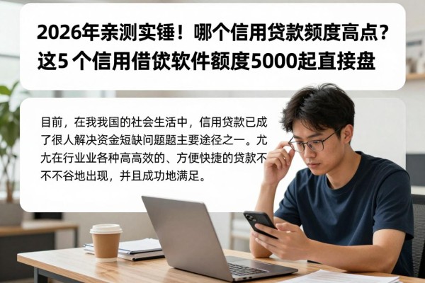 2026年亲测实锤!哪个信用贷款额度高点?这5个信用借款软件额度5000起直接盘