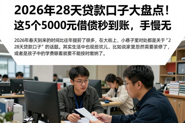 2026年28天贷款口子大盘点!这5个5000元借款秒到账,手慢无!