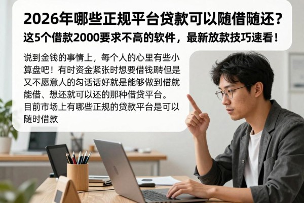 2026年哪些正规平台贷款可以随借随还?这5个借款2000要求不高的软件,最新放款技巧速看!