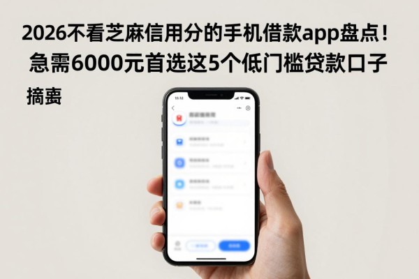 2026不看芝麻信用分的手机借款app盘点!急需6000元首选这5个低门槛贷款口子