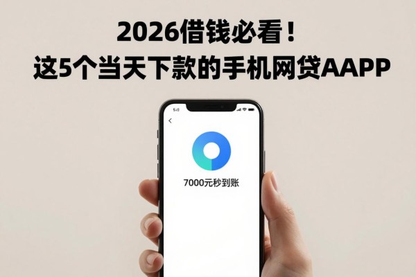 2026借钱必看！这5个当天下款的手机网贷APP，7000元秒到账