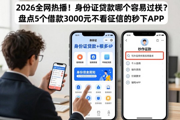 2026全网热播!身份证贷款哪个容易过关?盘点5个借款3000元不看征信的秒下APP