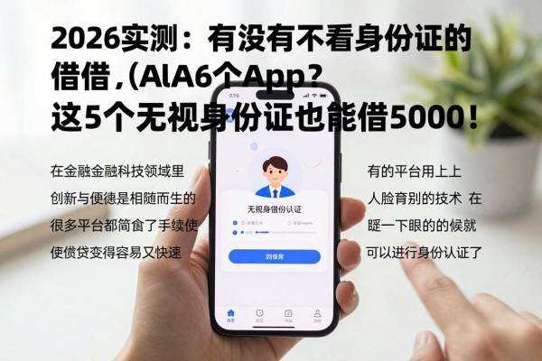 2026实测:有没有不看身份证的借款app?这5个无视身份证也能借5000!