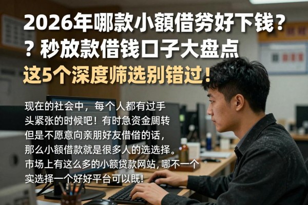 2026年哪款小额借贷好下钱?秒放款借钱口子大盘点,这5个深度筛选别错过!