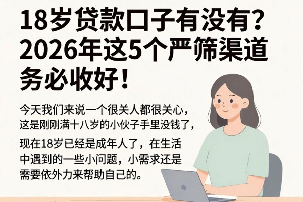 18岁贷款口子有没有?2026年这5个严筛渠道务必收好!