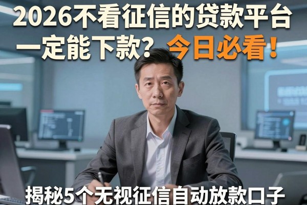 2026不看征信的贷款平台一定能下款?今日必看!揭秘5个无视征信自动放款口子