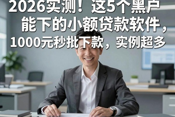 2026实测!这5个黑户能下的小额贷款软件,1000元秒批下款实例超多