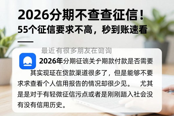 2026分期不查征信!这5个借款APP对征信要求不高,秒到账速看