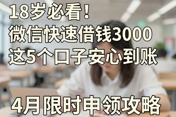 18岁必看!微信快速借钱3000这5个口子安心到账,4月限时申领攻略
