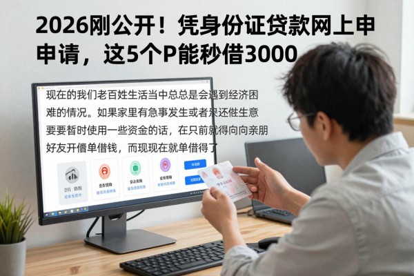 2026刚公开！凭身份证贷款网上申请，这5个APP能秒借3000