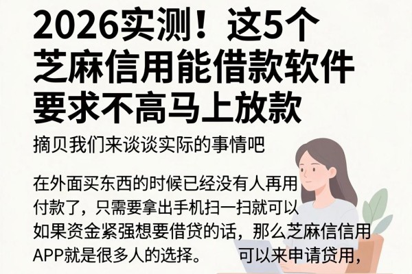 2026实测！这5个芝麻信用能借款软件，要求不高马上放款