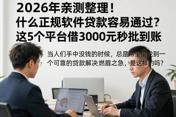 2026年亲测整理！什么正规软件贷款容易通过？这5个平台借3000元秒批到账