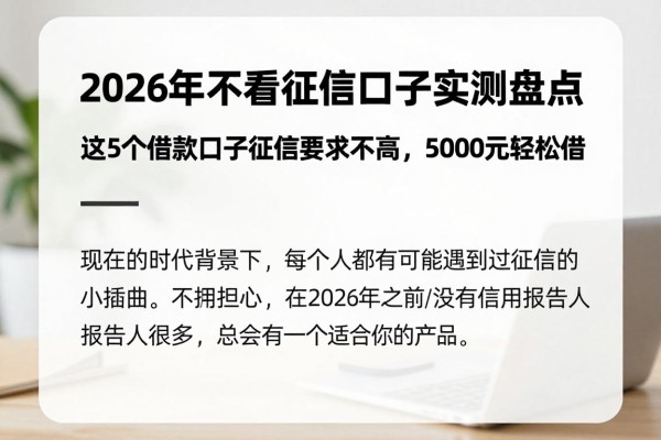 2026年不看征信口子实测盘点！这5个借款口子征信要求不高，5000元轻松借