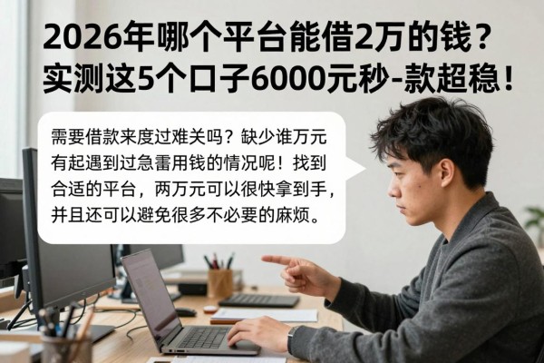 2026年哪个平台能借2万的钱?实测这5个口子6000元秒下款超稳!