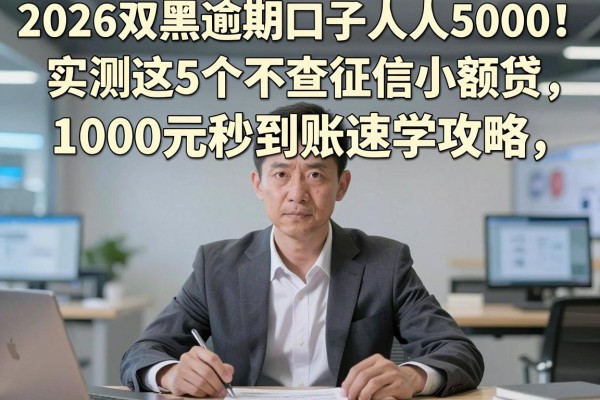 2026双黑逾期口子人人5000!实测这5个不查征信小额贷,1000元秒到账速学攻略