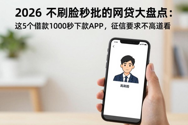 2026不刷脸秒批的网贷大盘点:这5个借款1000秒下款APP,征信要求不高速看