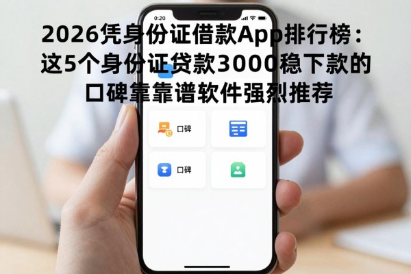 2026凭身份证借款app排行榜：这5个身份证贷款3000稳下款的口碑靠谱软件强烈推荐