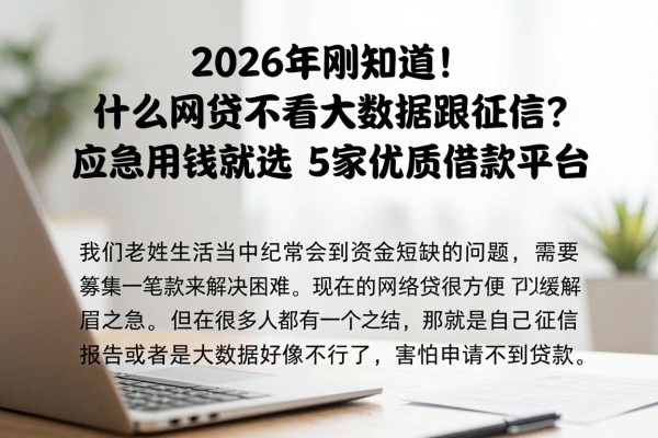 2026年刚知道!什么网贷不看大数据跟征信?应急用钱就选这5家优质借款平台