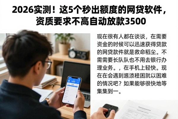 2026实测!这5个秒出额度的网贷软件,资质要求不高自动放款3500