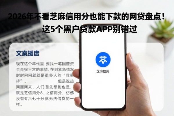 2026年不看芝麻信用分也能下款的网贷盘点!这5个黑户贷款APP别错过